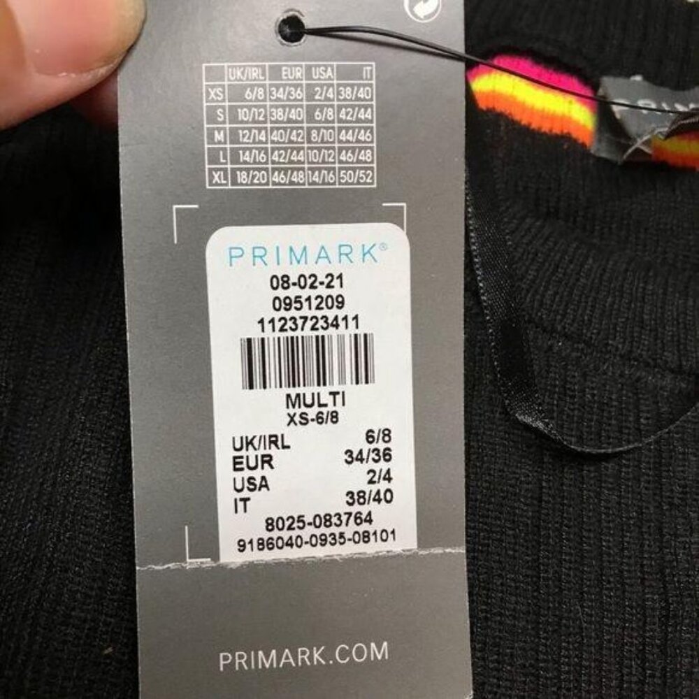 Primark Knit Sweater Black Striped Juniors Teen  Size 2 XS New - Picture 4 of 13